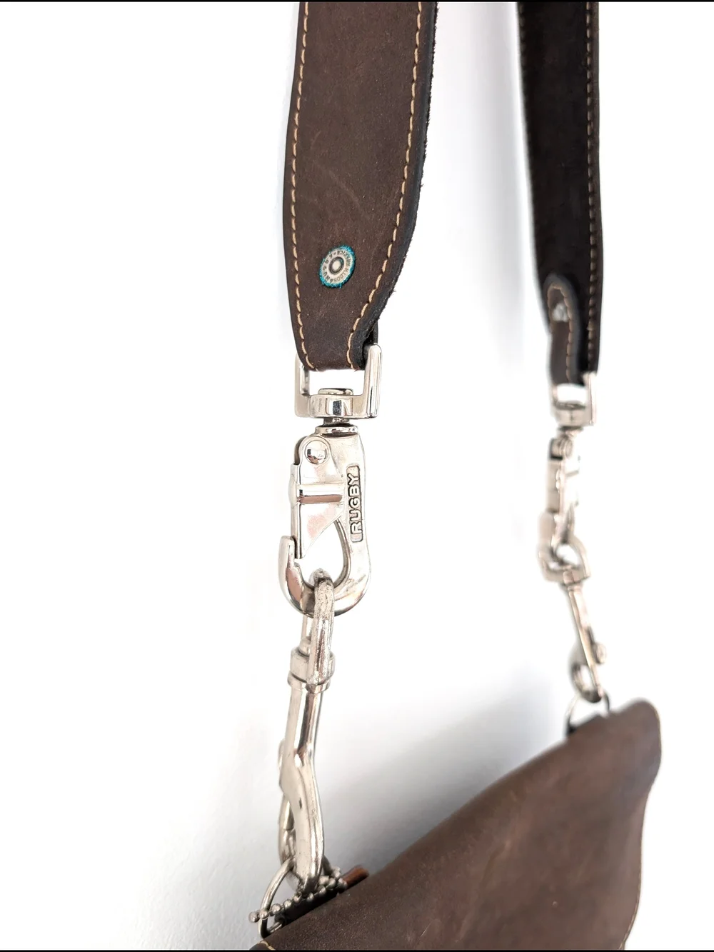 Vintage Rugby North America Leather Crossbody – Heritage Minimalist Satchel - Picture 6 of 10